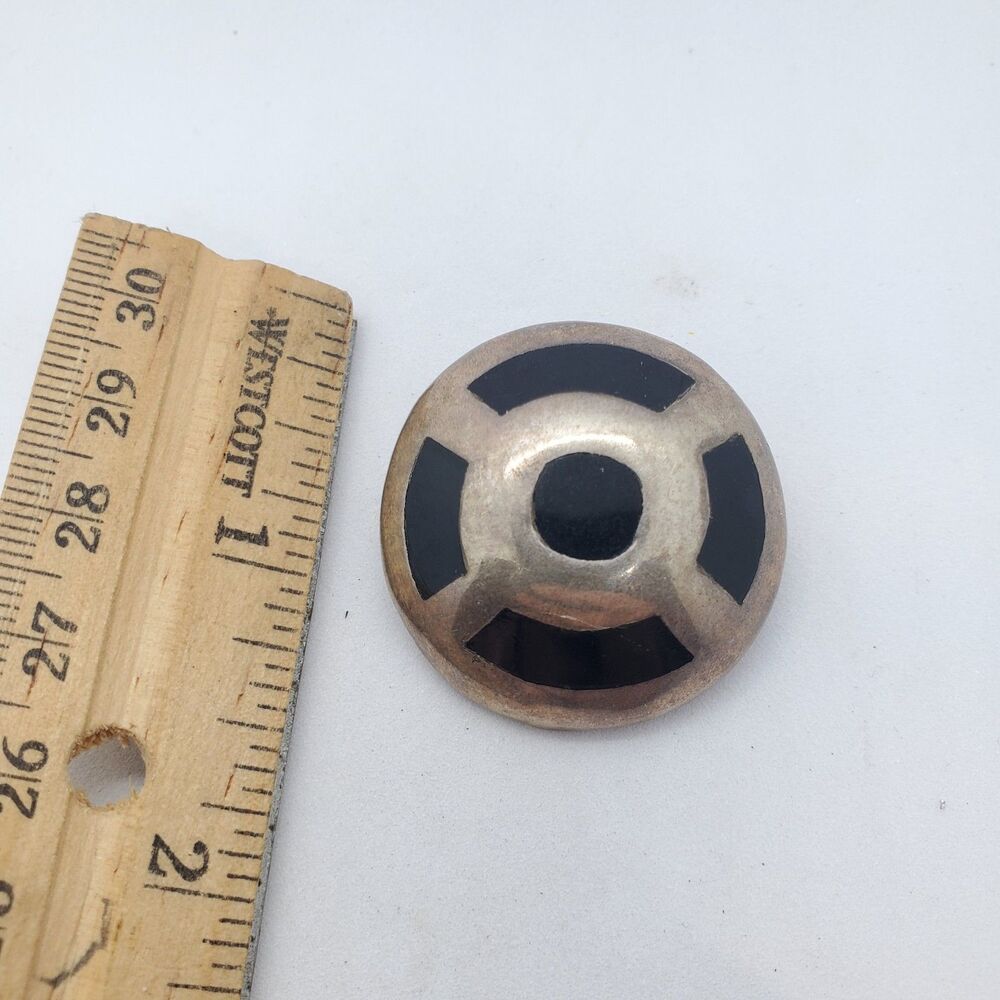 Vintage Taxco Sterling Silver and Glass Domed Brooch 925